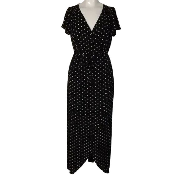 SUPERFOXX Dress, S, True Wrap, Sash belt, Black/White polka dots, Cap Sleeves - Picture 8 of 10